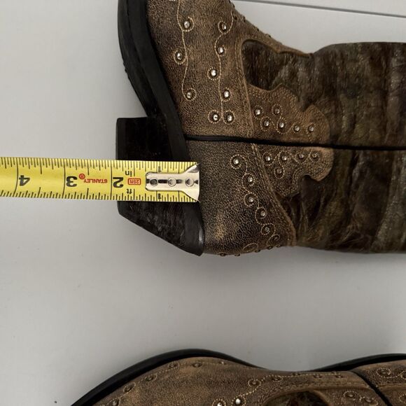 Sterling River Cowgirls SR2032 Leather Brown/Cherry Western 8.5 Womens Rhineston - Picture 11 of 13